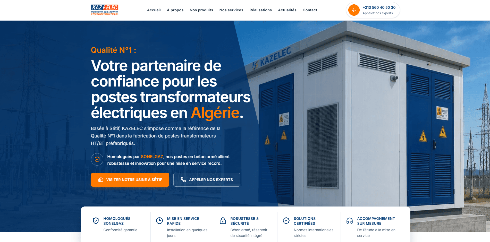 KAZELEC Corporate Website preview screenshot